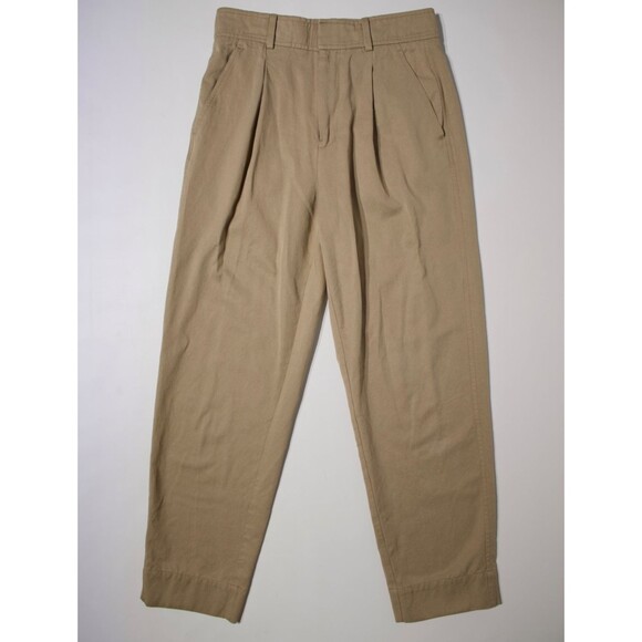 Everlane Pants - Everlane High Waist Pleated Taper Ankle Pants Trousers Khaki Beige Women Size 2